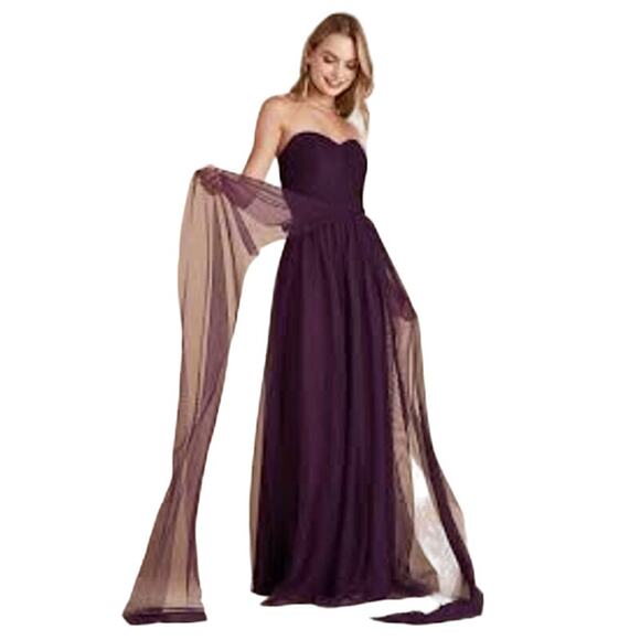 David's Bridal Dresses & Skirts - David's Bridal Dress Sz 10 Sweetheart ALine Chiffon Floor-Length Bridesmaid Prom